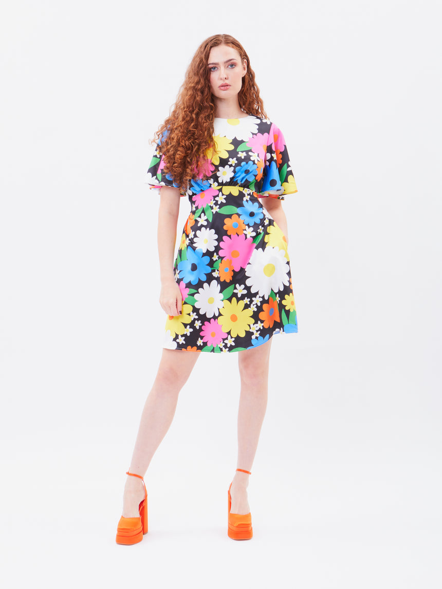 Retro Flower Ziggy Mini Dress