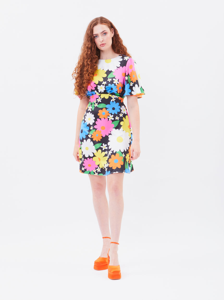 Retro Flower Ziggy Mini Dress