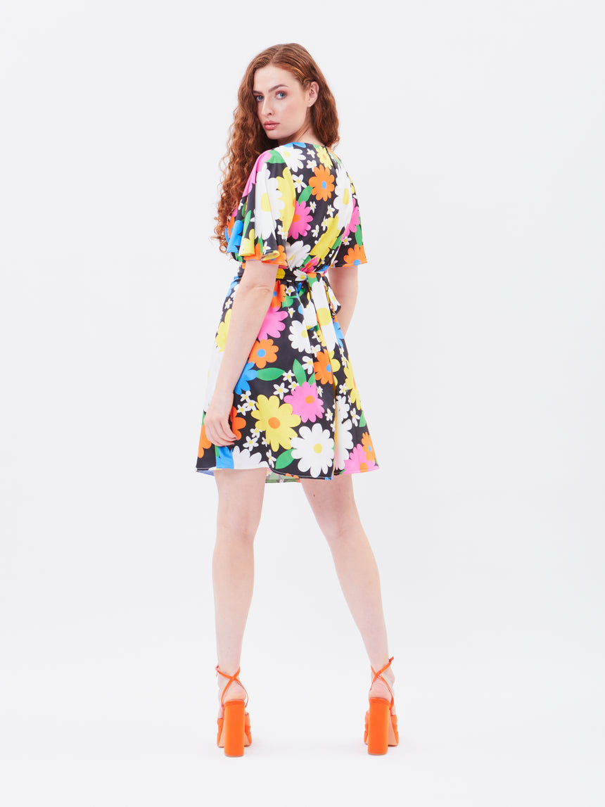 Retro Flower Ziggy Mini Dress