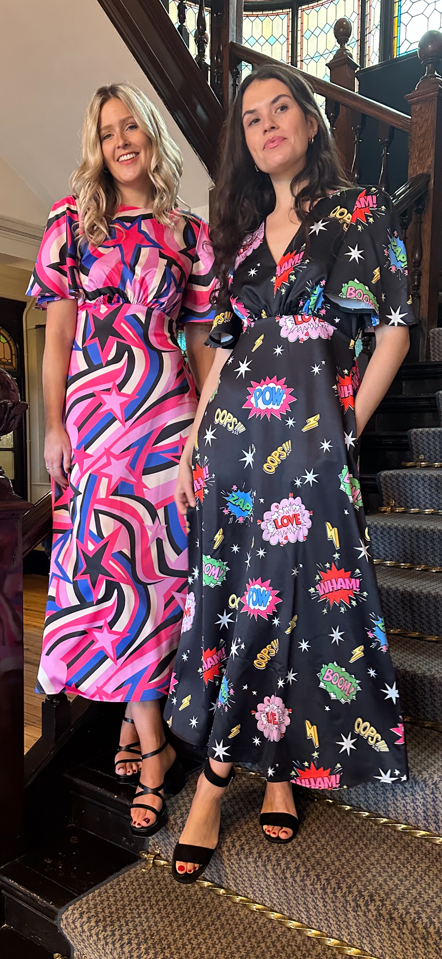 Pink Swirling Star Ziggy Maxi Dress