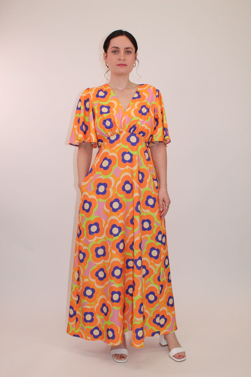 Grace Maxi Retro Floral Dress