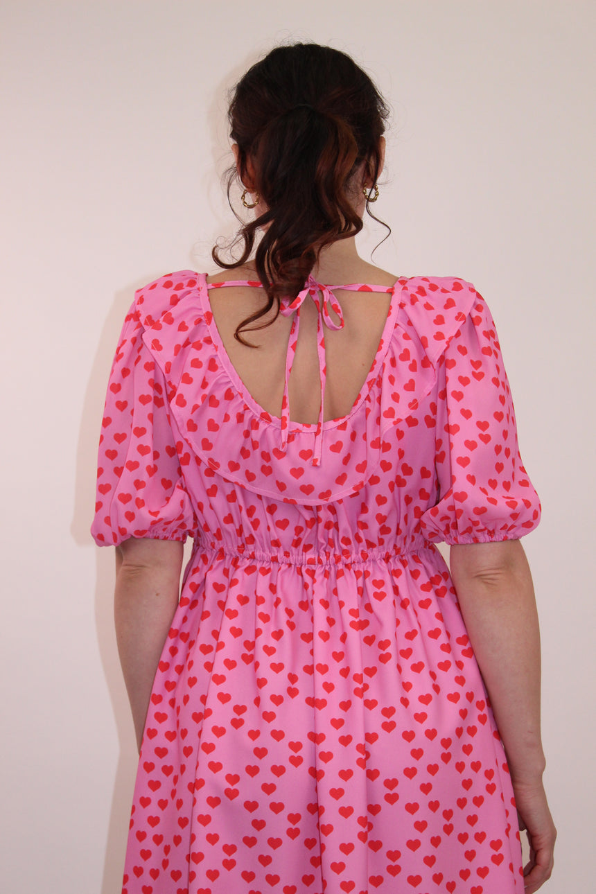 Heart Print Mini Dress