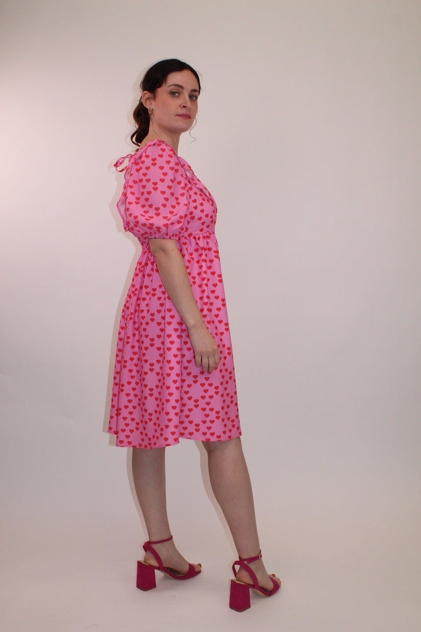 Heart Print Mini Dress