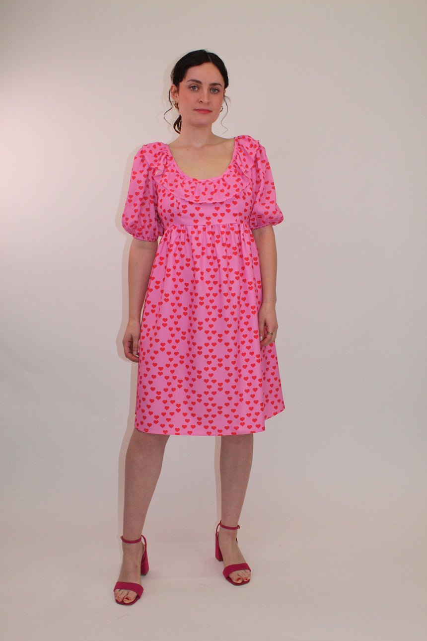 Heart Print Mini Dress