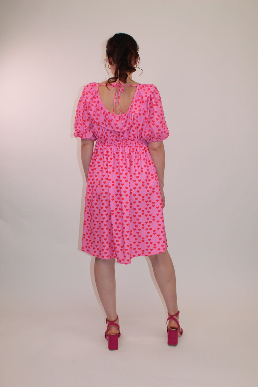 Heart Print Mini Dress