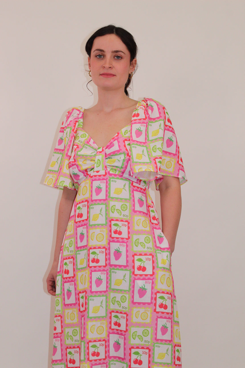 Cordelia Maxi Dress in Post Card Print