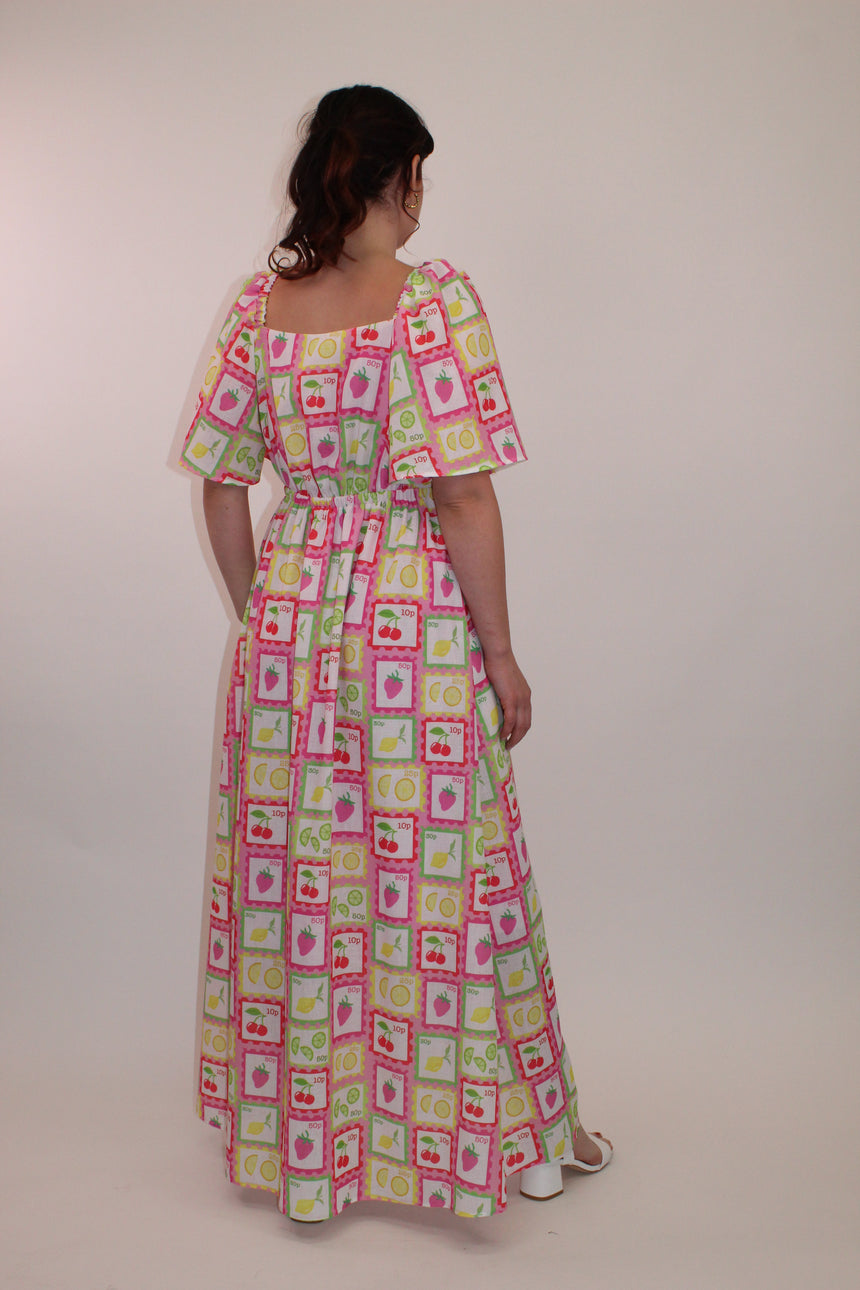 Cordelia Maxi Dress in Post Card Print