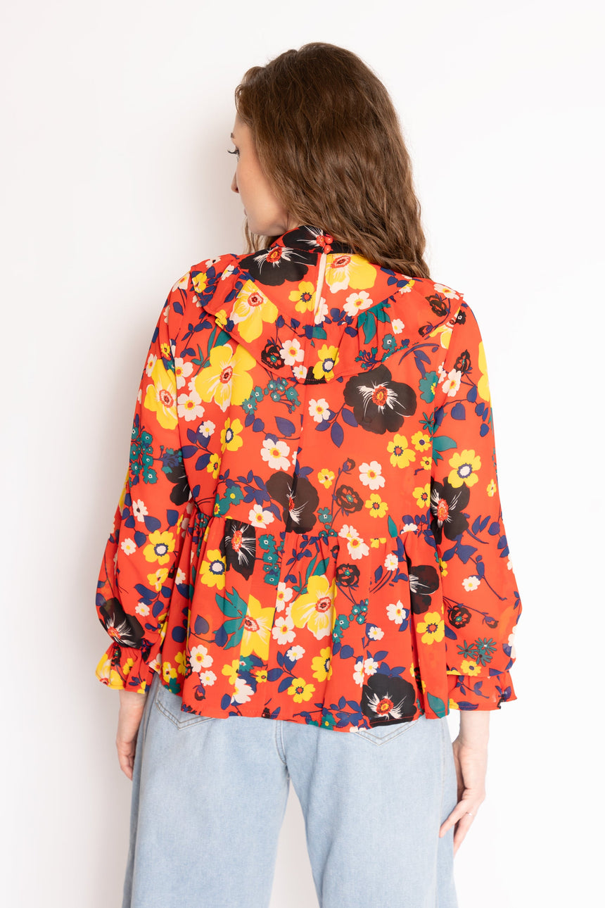 The Patsy Top in Red Floral