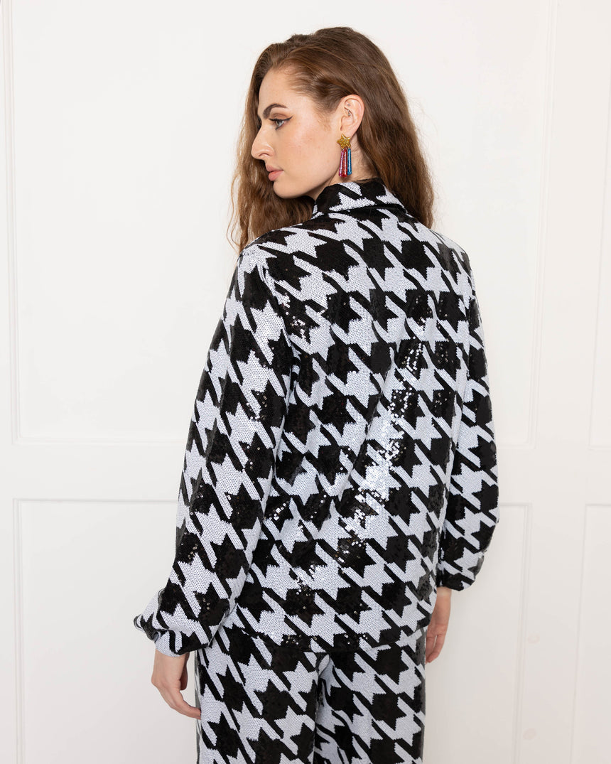 Sequin Hounds tooth Shirt