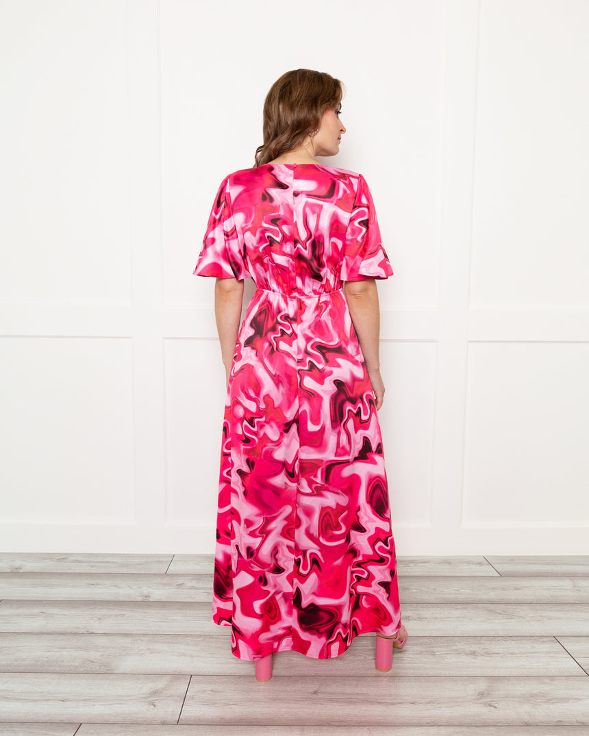 Grace Abstract Marble Maxi Dress