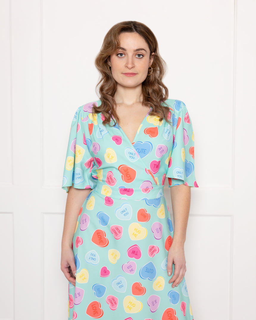 Joni Maxi Dress in 'Be Mine' Heart Print