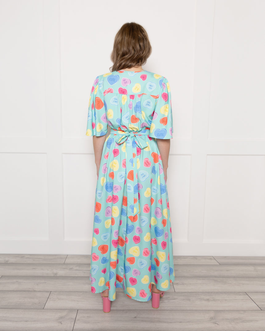 Joni Maxi Dress in 'Be Mine' Heart Print