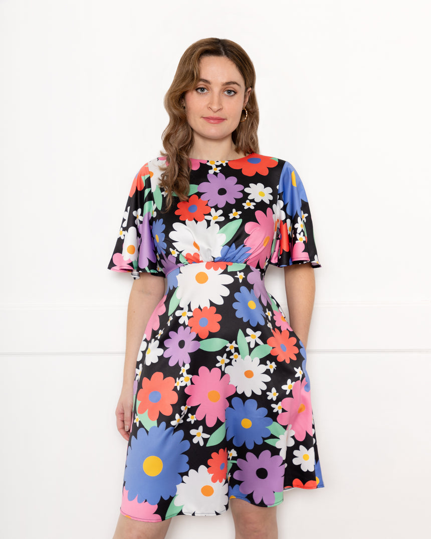 Retro Flower Ziggy Mini Dress