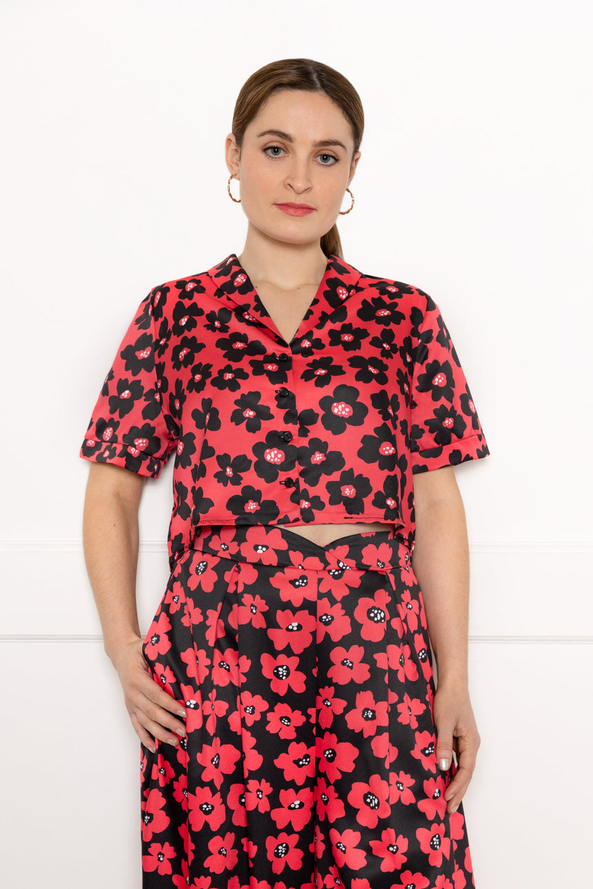 Adele Floral Print Wide Leg Trousers