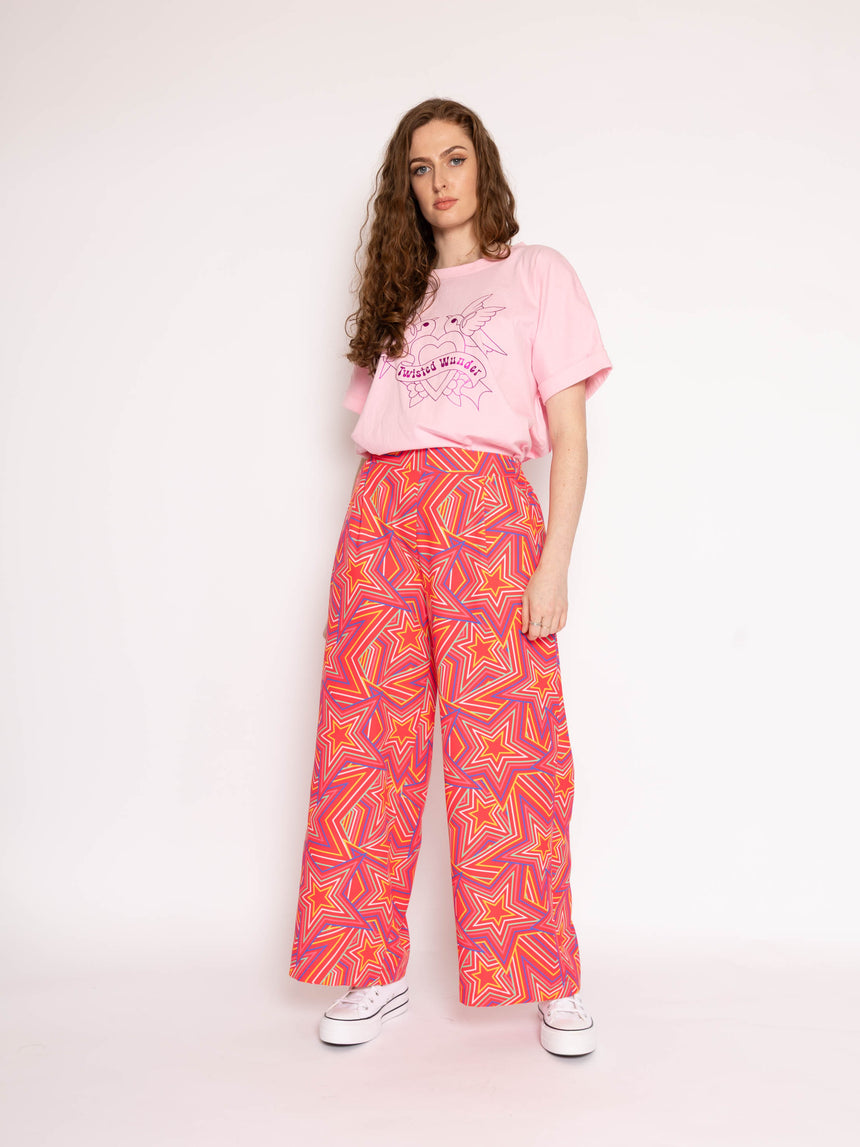 Twin Star Wide Leg Trousers