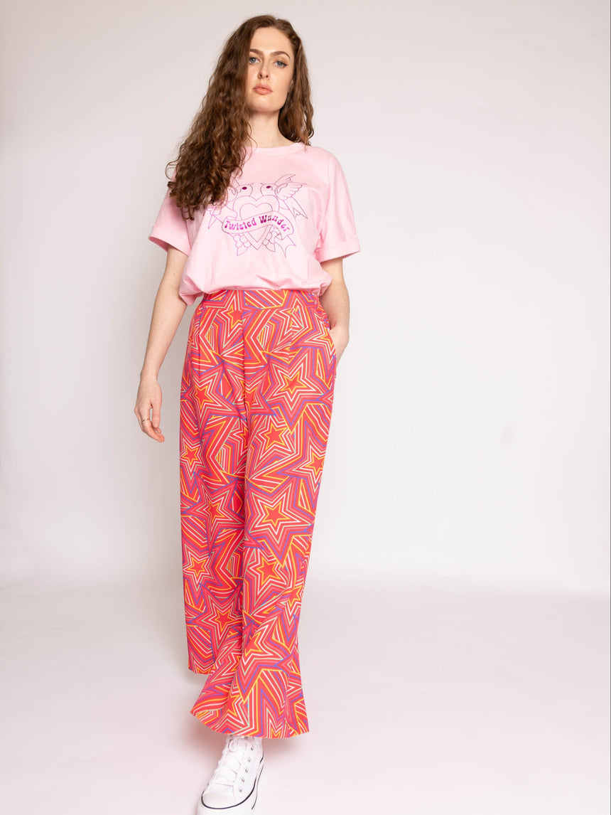 Twin Star Wide Leg Trousers