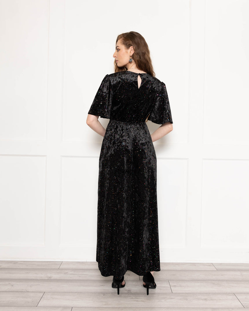 Sophia Glitter Velvet Maxi Dress
