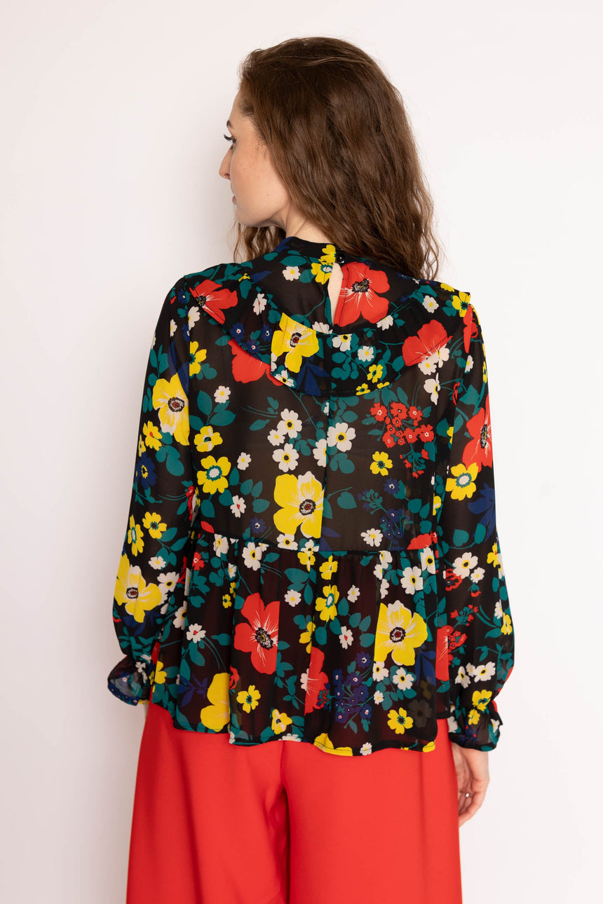 The Patsy Top in Black Floral