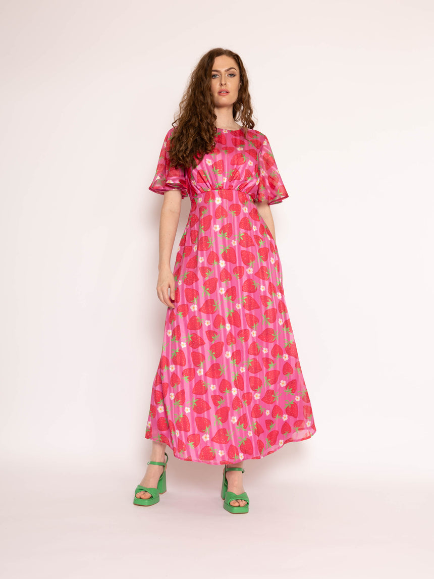 Twisted Wunder Strawberry and Daisy Print Ziggy Dress