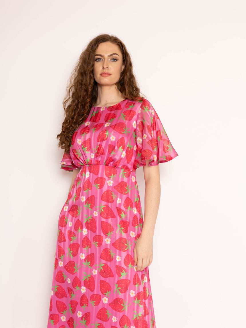 Twisted Wunder Strawberry and Daisy Print Ziggy Dress