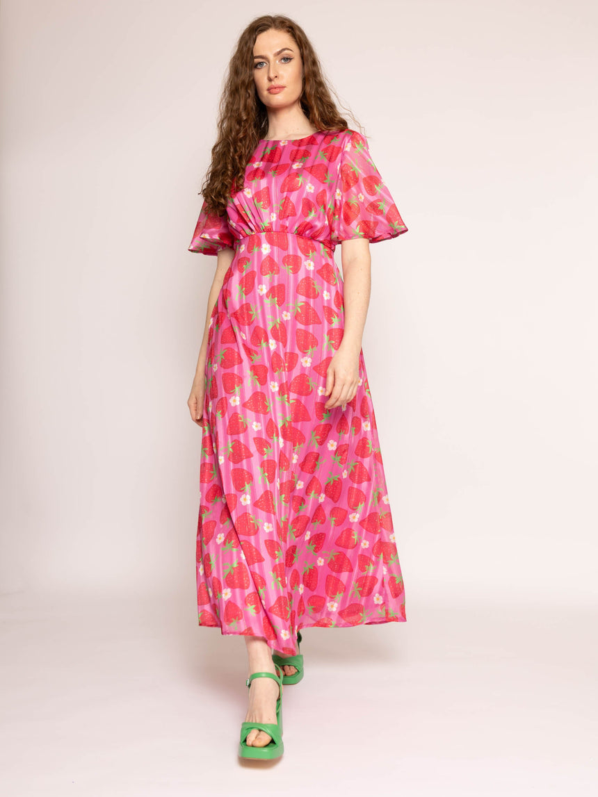 Twisted Wunder Strawberry and Daisy Print Ziggy Dress