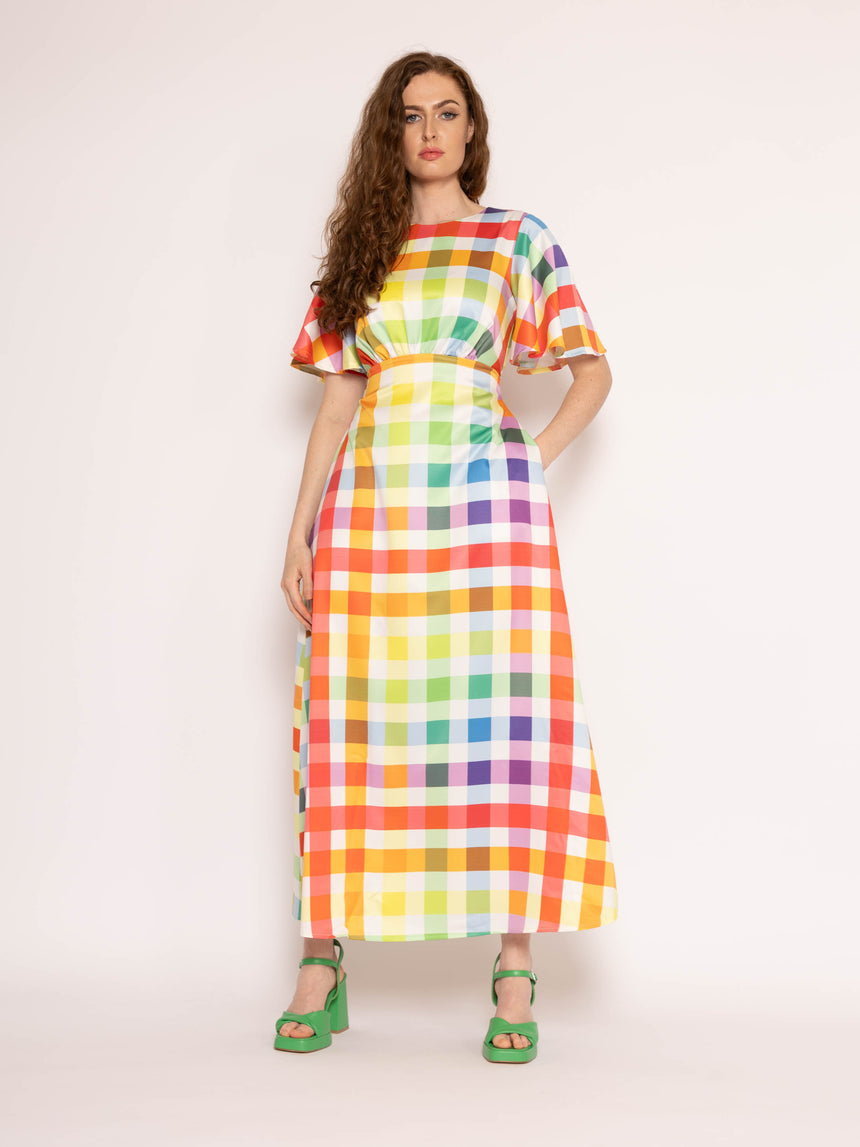 Twisted Wunder Ziggy Multi Gingham Maxi Dress