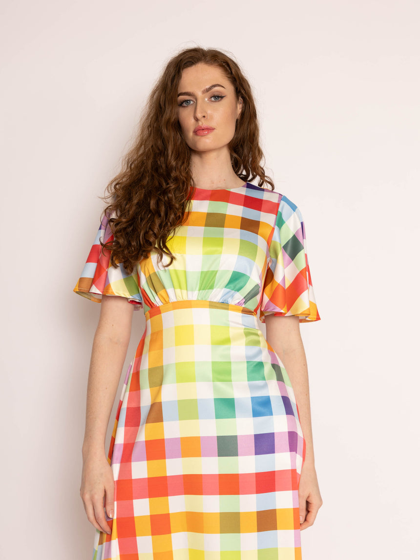 Twisted Wunder Ziggy Multi Gingham Maxi Dress