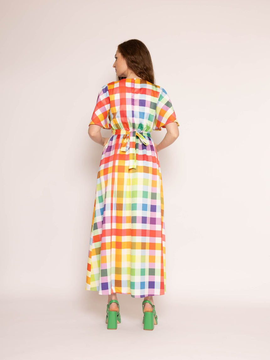 Twisted Wunder Ziggy Multi Gingham Maxi Dress