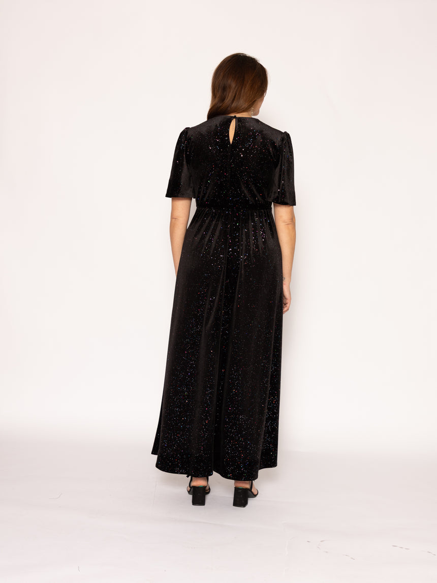 Sophia Glitter Velvet Maxi Dress