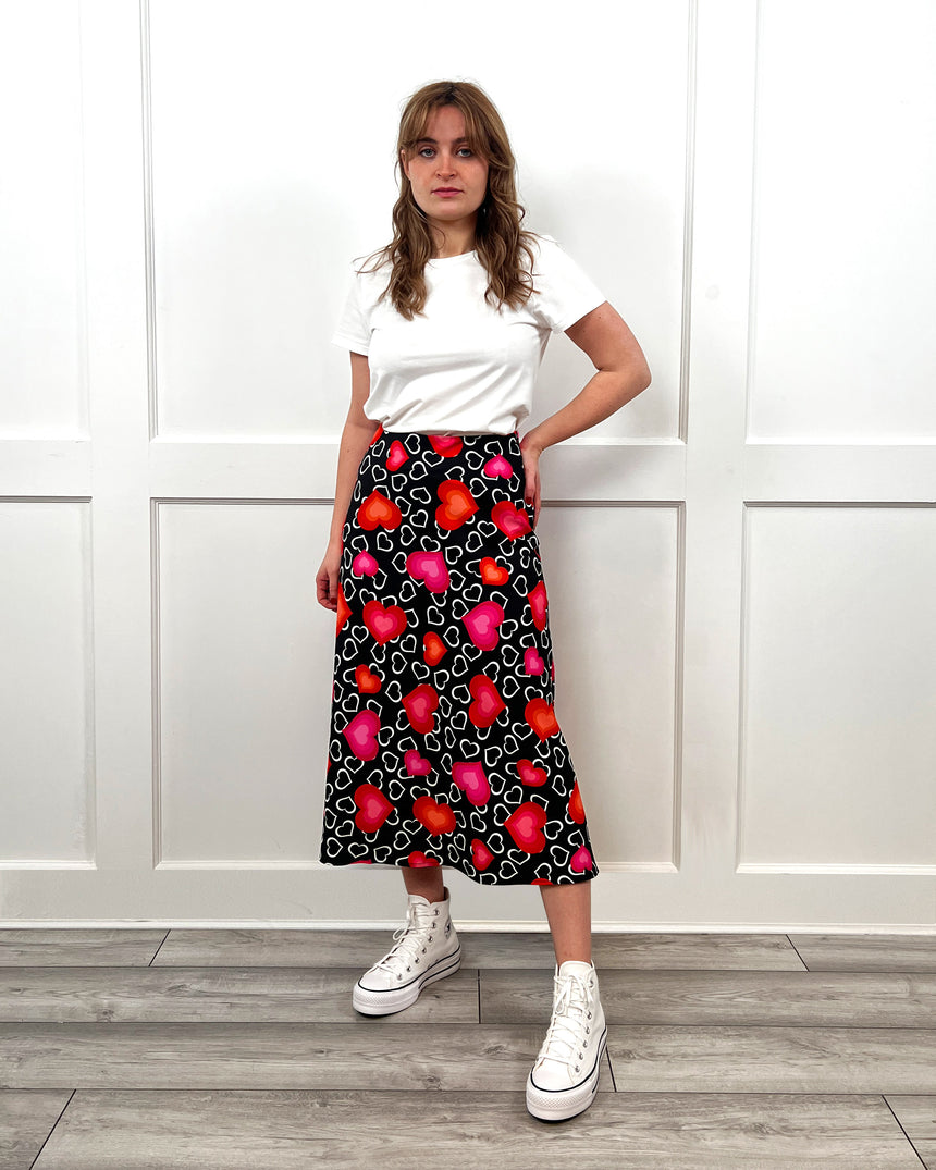 Sally Beating Heart Midi Skirt