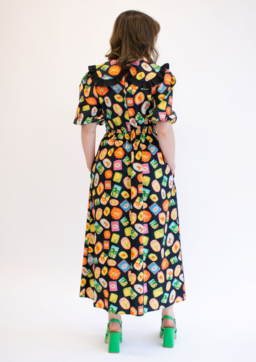 Cotton Postcard Collared Midaxi Dress