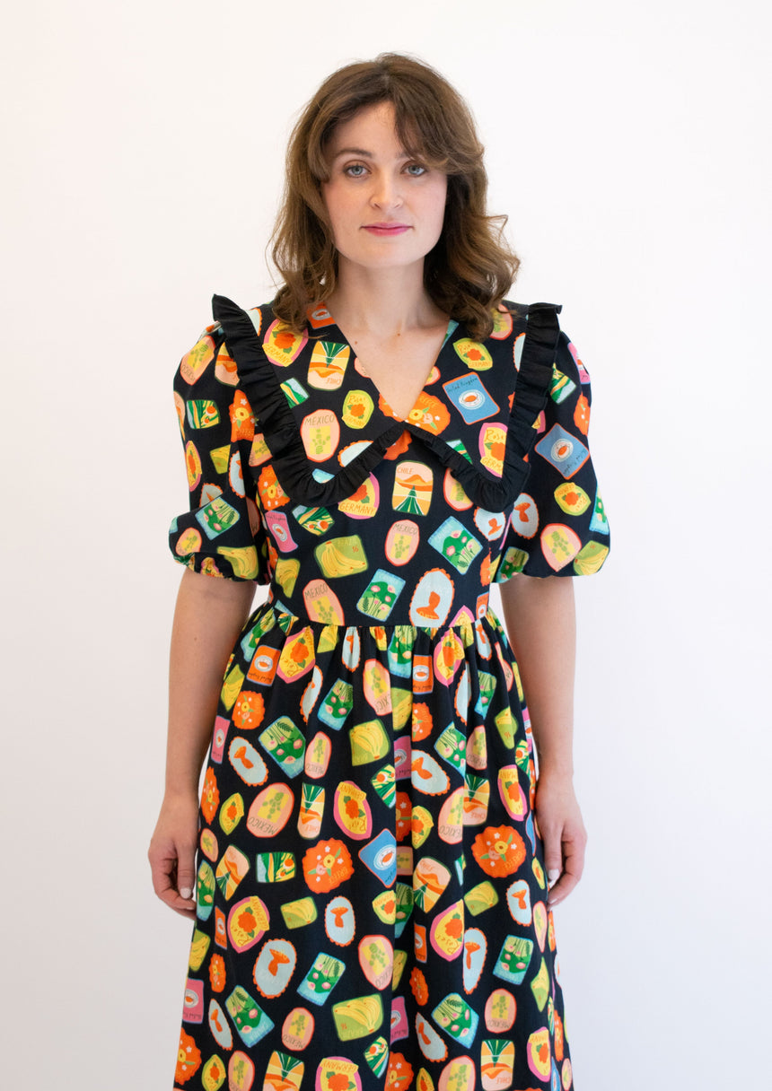 Cotton Postcard Collared Midaxi Dress