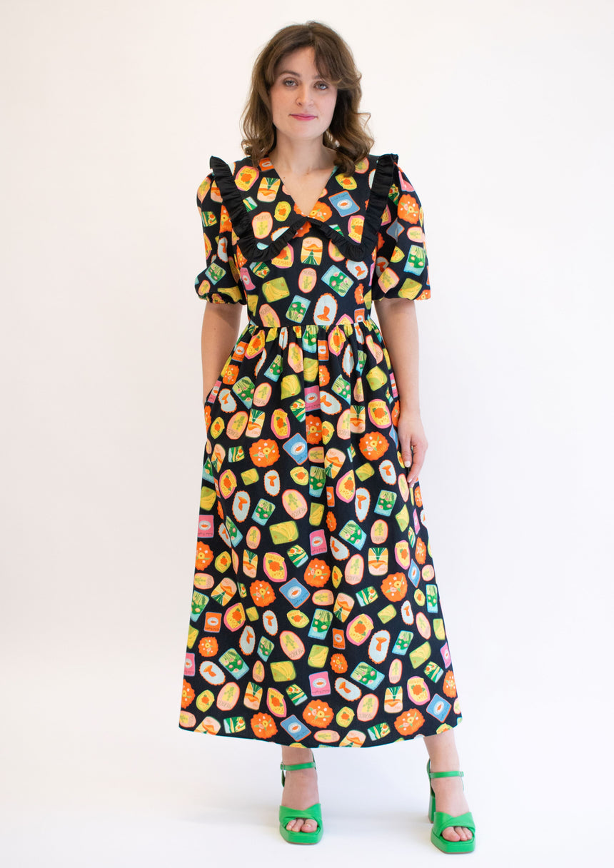 Cotton Postcard Collared Midaxi Dress