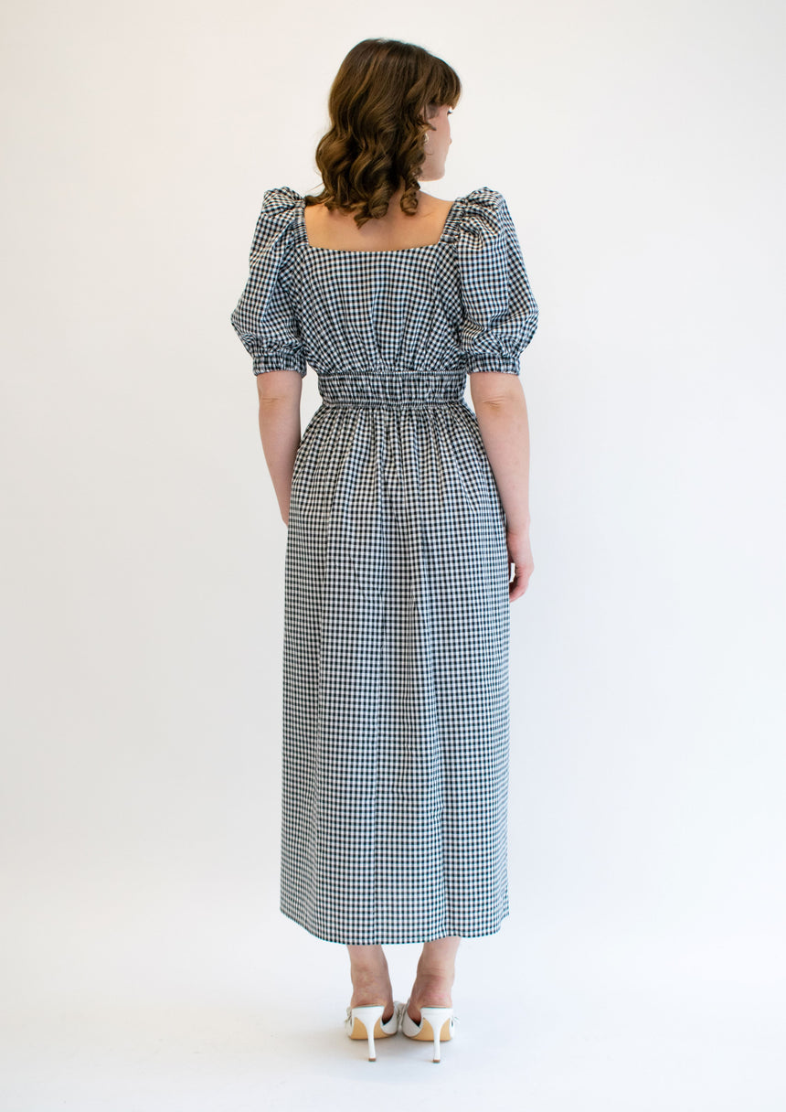 Eleanor Black Gingham Dress