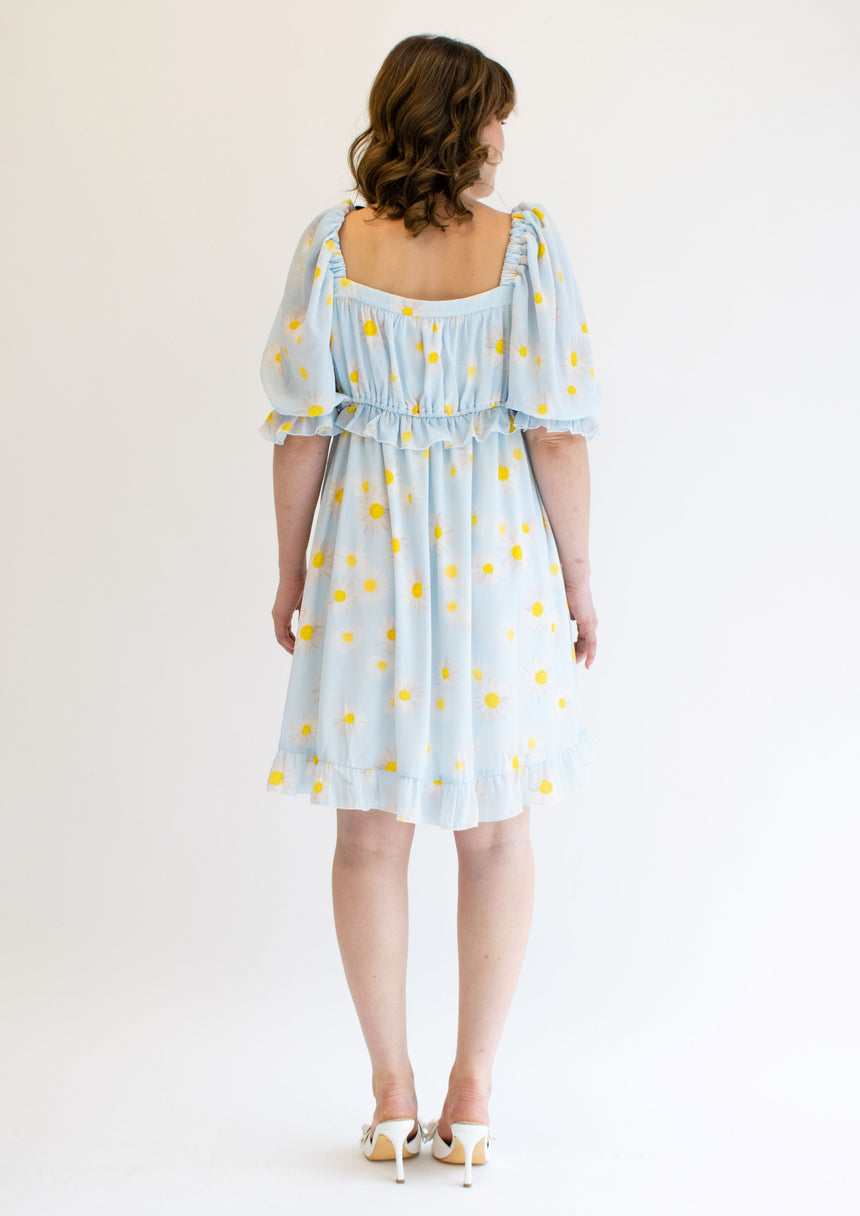 blue daisy mini dress