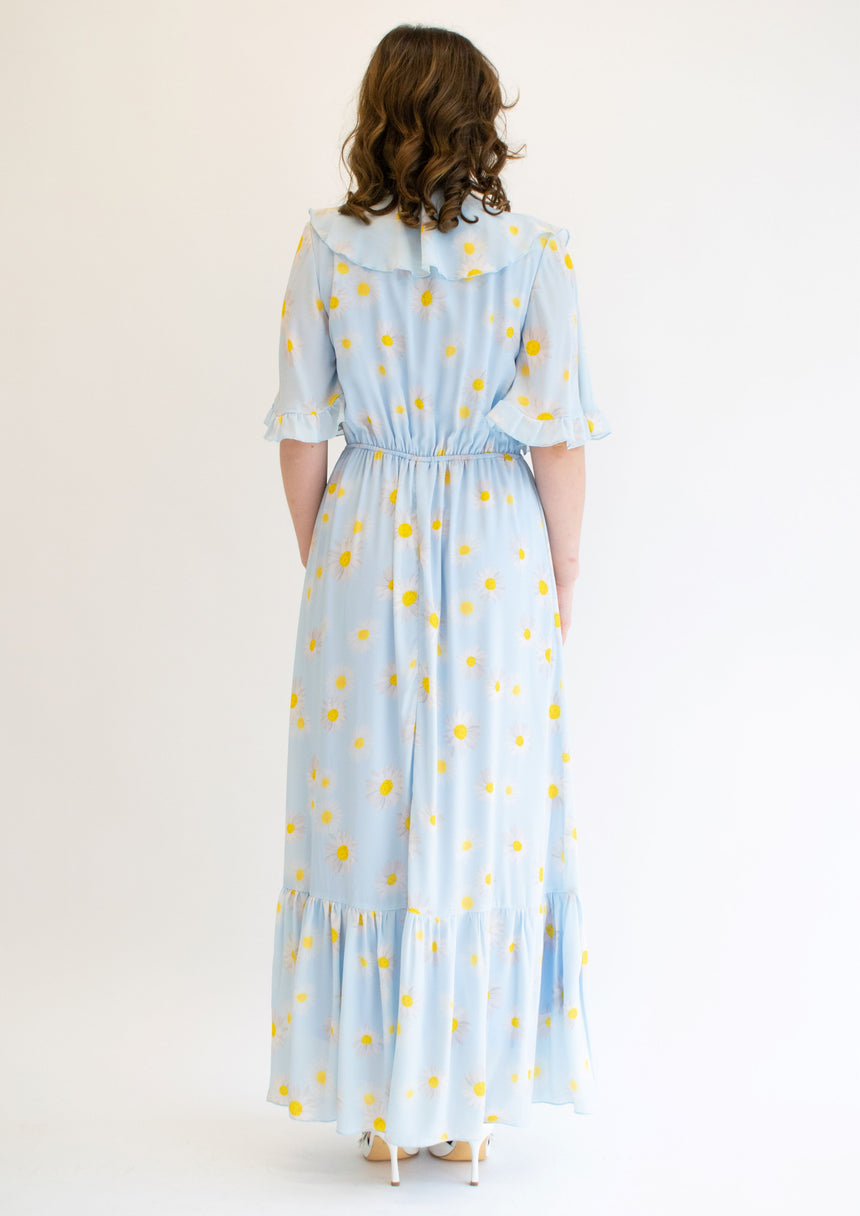Blue daisy maxi dress