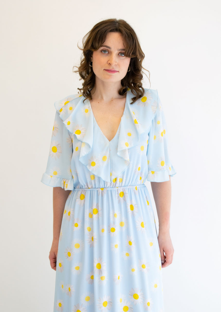 Blue daisy maxi dress
