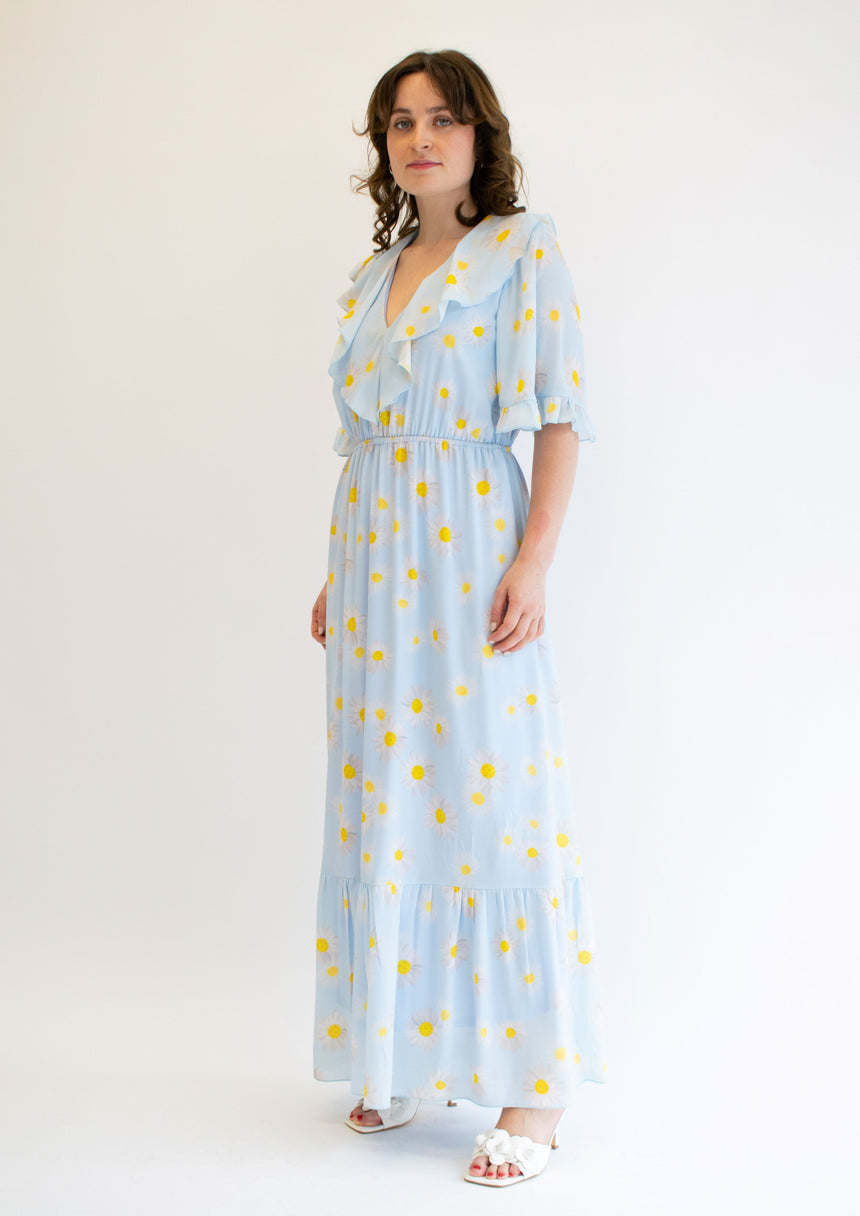 Blue daisy maxi dress