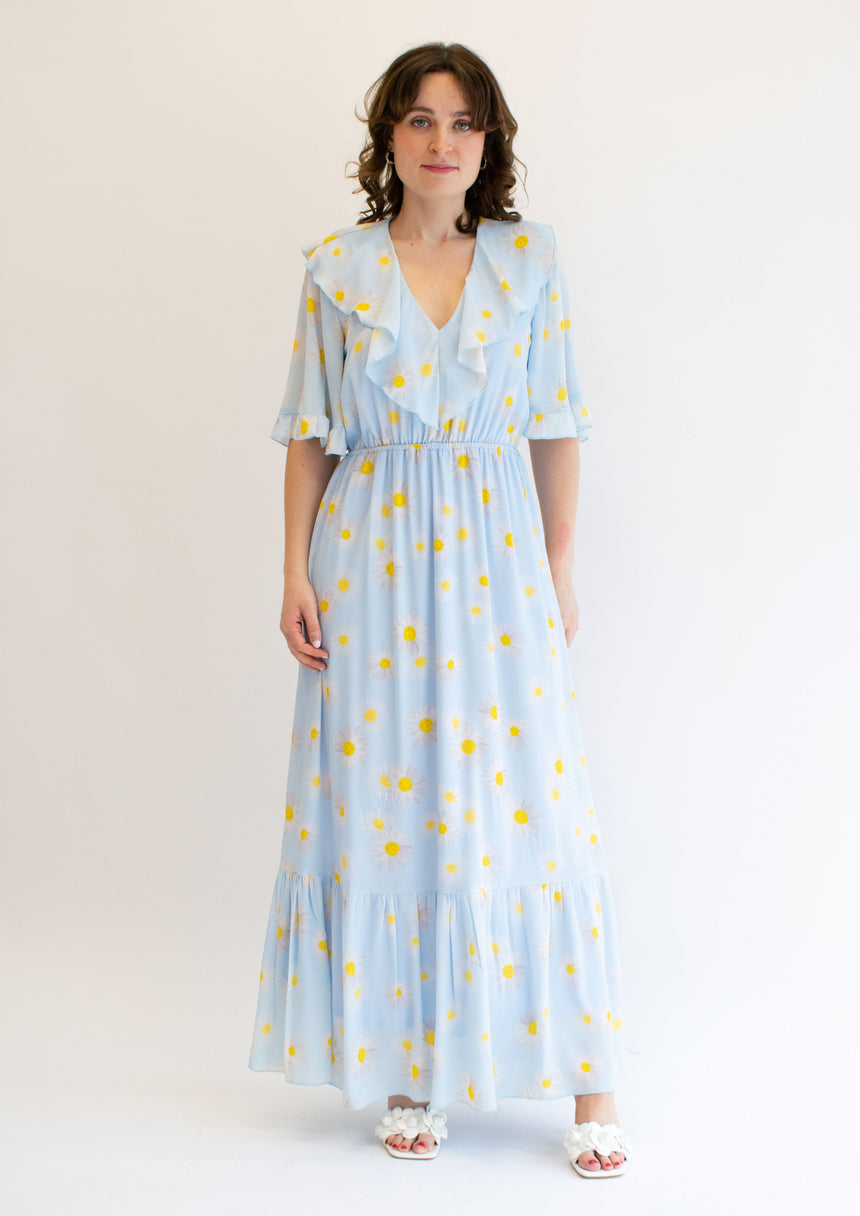 Blue daisy maxi dress