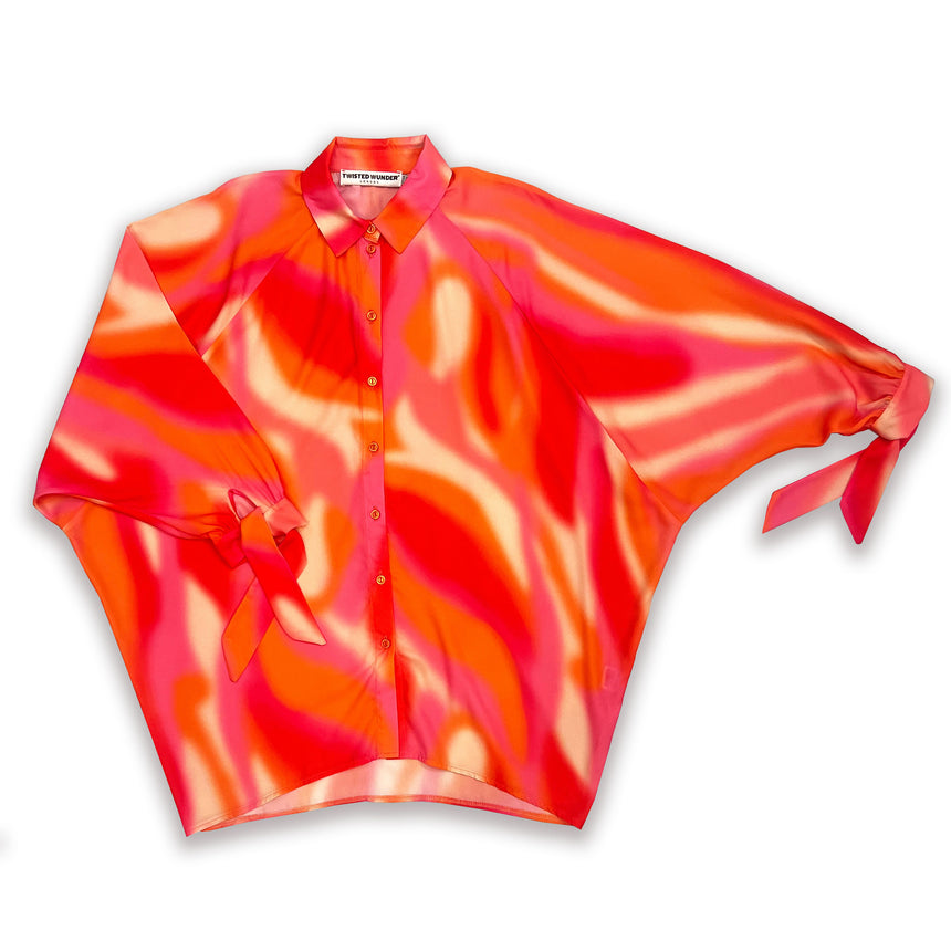 Stacey Shirt in Tonal Fire Print