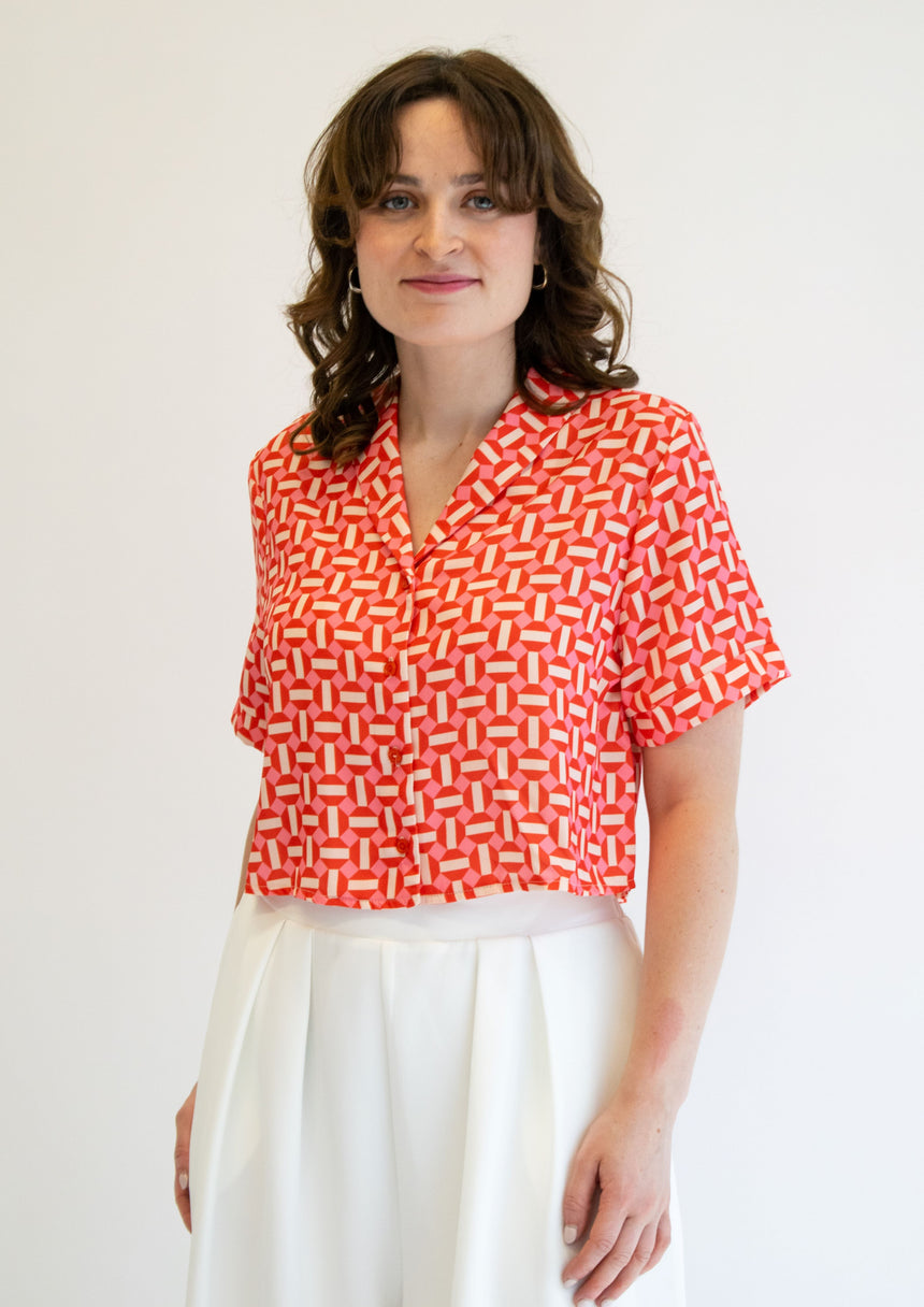 Pansy Geo Print Shirt