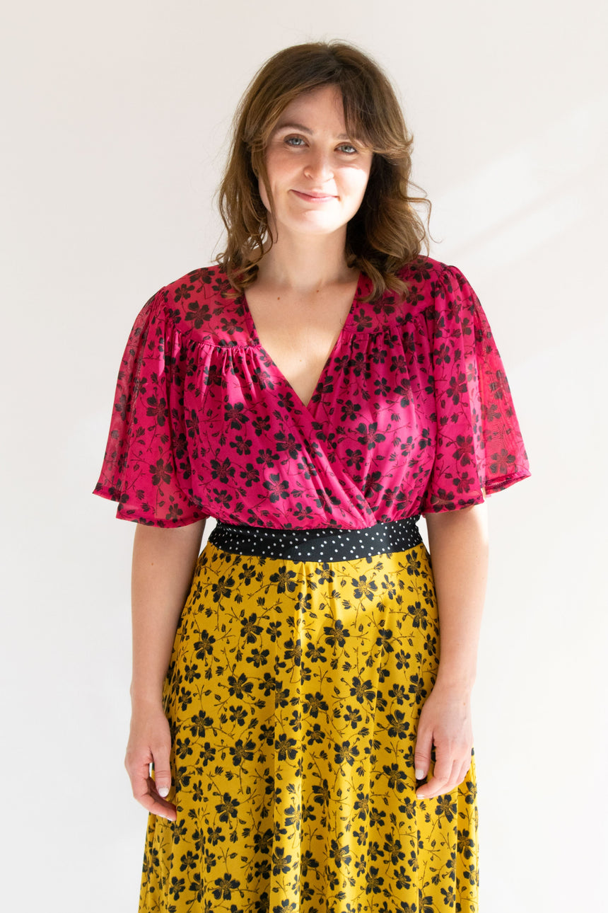 Amy pink and yellow Floral dress