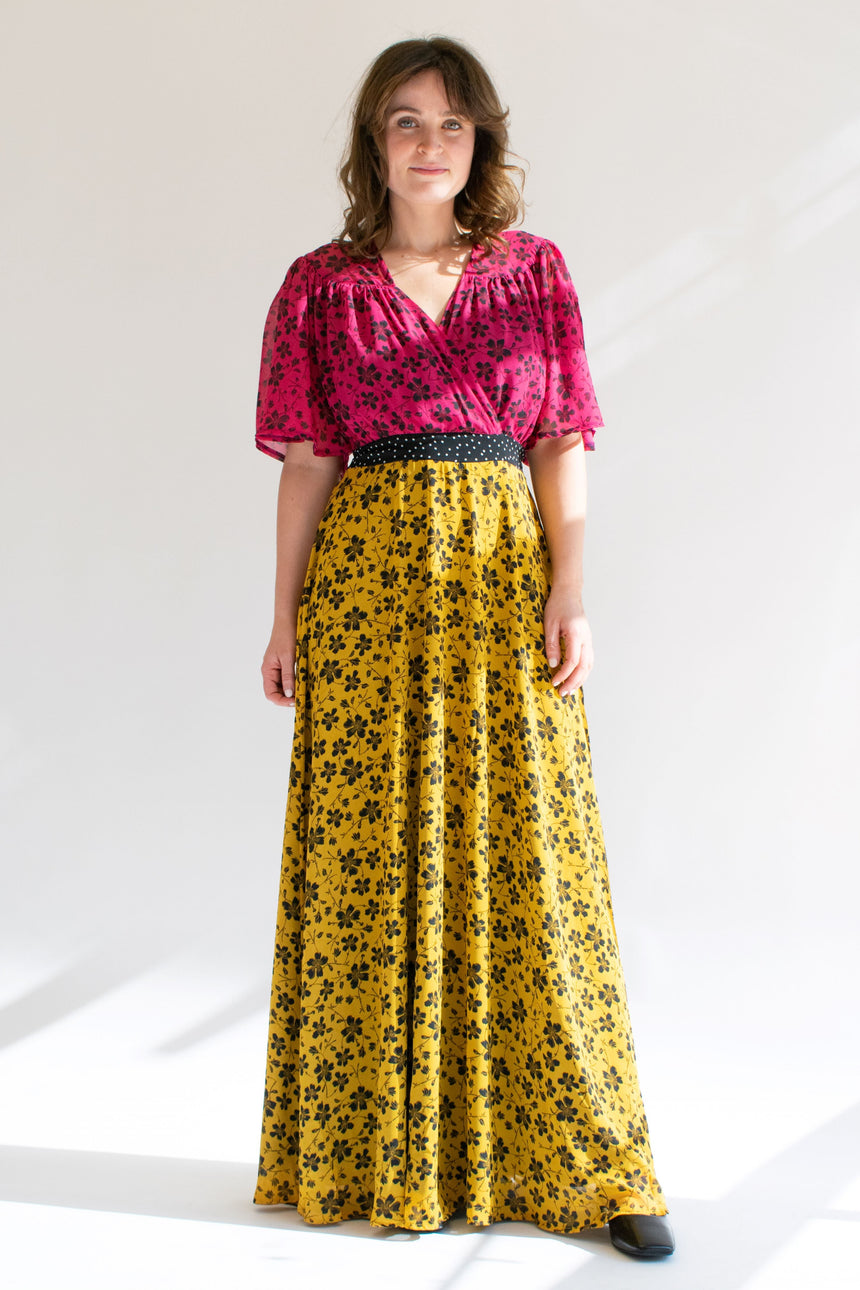 Amy pink and yellow Floral dress