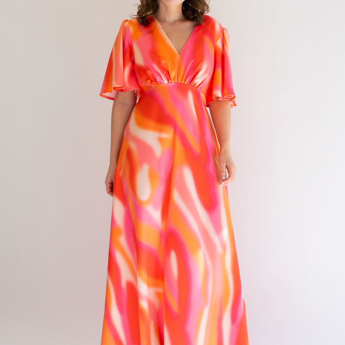 Grace Orange and Pink Maxi Dress – Twisted Wunder