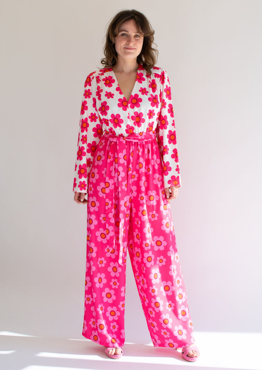 Stevie Flower Jumpsuit in pink