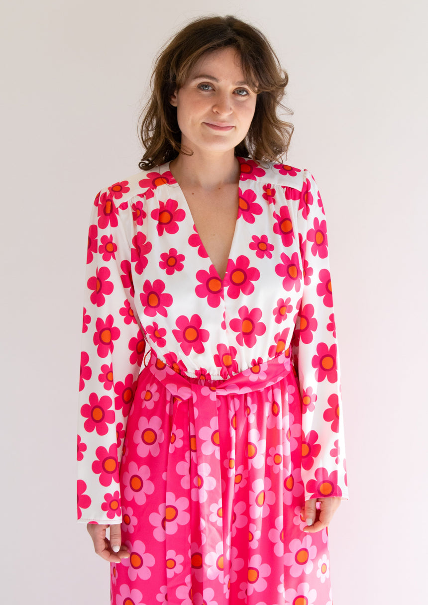 Stevie Flower Jumpsuit in pink