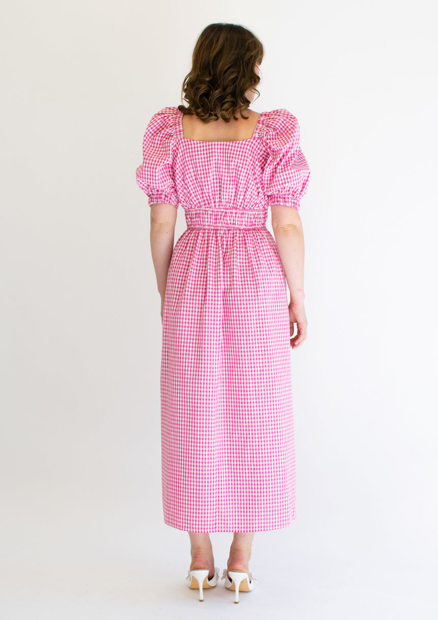 Eleanor Pink Gingham Dress