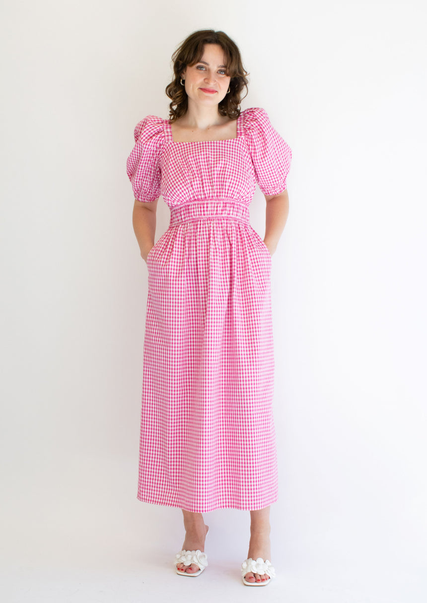 Eleanor Pink Gingham Dress