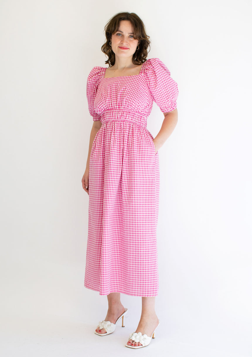 Eleanor Pink Gingham Dress
