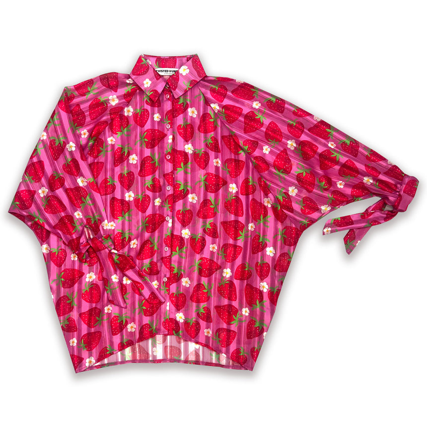 Stacey Shirt in Strawberry and Daisy Print